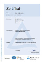 DIN EN ISO 9001:2015 Zertifikat der Börsig GmbH