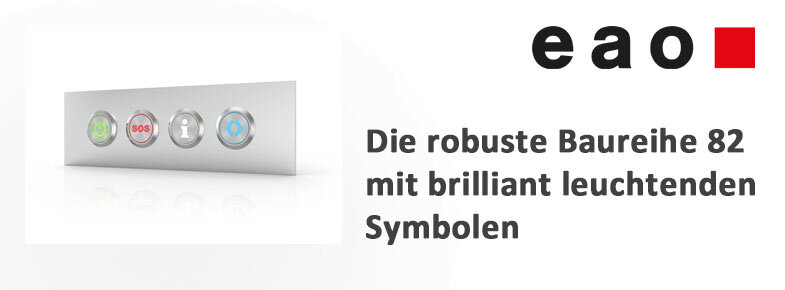 Leuchtende Symbole der Drucktasten Baureihe 82