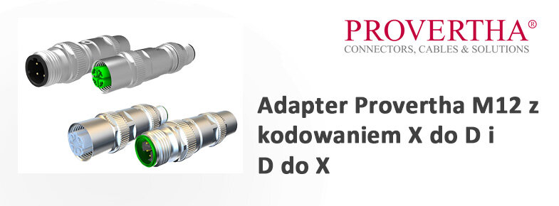 Adapter Provertha M12 z kodowaniem X do D i D do X