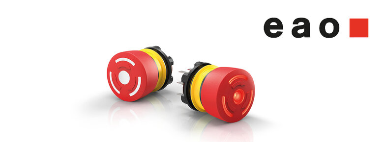 Redesigned emergency stop switches of EAO series 84