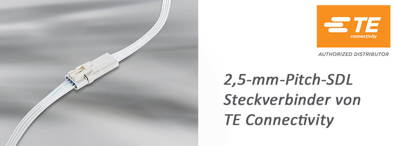 Kompakte Signalsteckverbindung: 2,5-mm-Pitch-SDL Steckverbinder von TE Connectivity