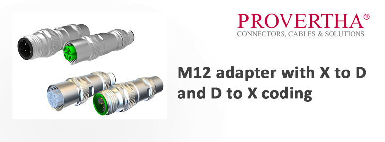 Provertha M12 adapter with X to D and D to X coding
