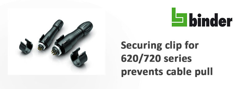 Securing clip for 620/720 series prevents cable pull