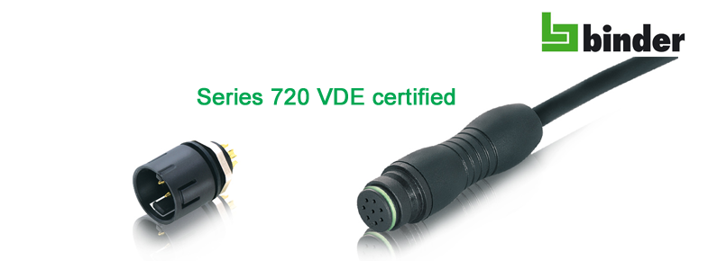 Connector series 720 from Binder now VDE certified