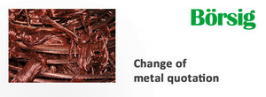 Change in metal quotation - switch to Westmetall