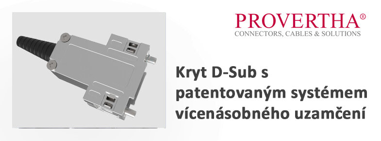 Kryt D-Sub s patentovaným systémem uzamčení