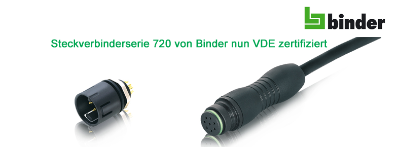 Steckverbinderserie 720 von Binder nun VDE zertifiziert  